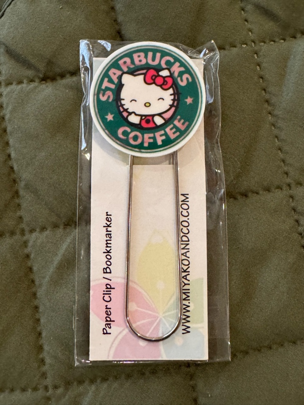 Sanrio Hello Kitty Green and Pink Bookmarker/Paper Clip
